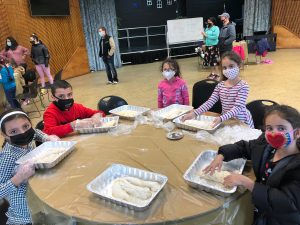 Kids around a table