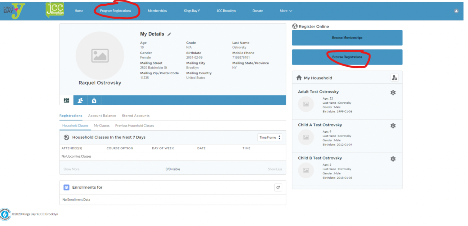 How To Register for a Program in Community End Kings Bay Y