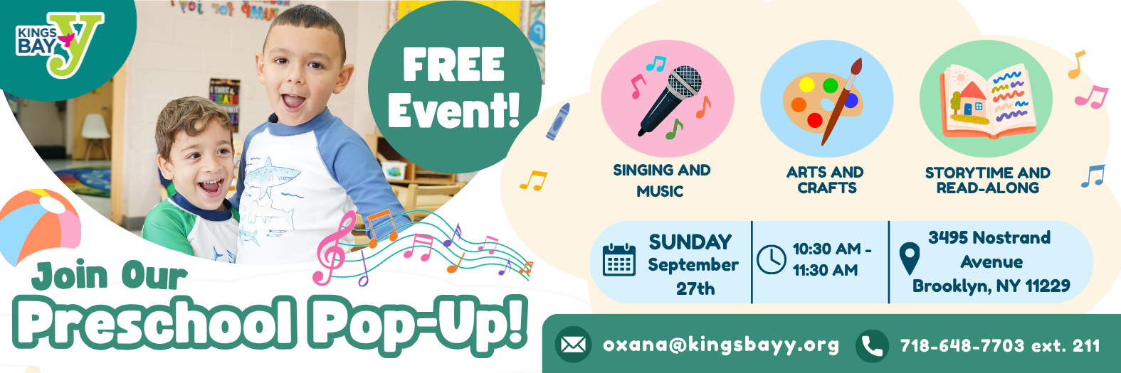 Join Our Preschool Pop-Up — Sunday September 27th
